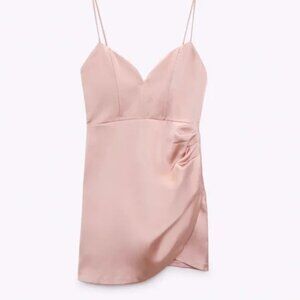 Zara Blush Satin Corset top dress size small